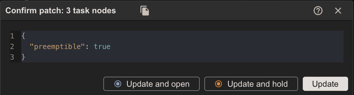 Confirmation dialog